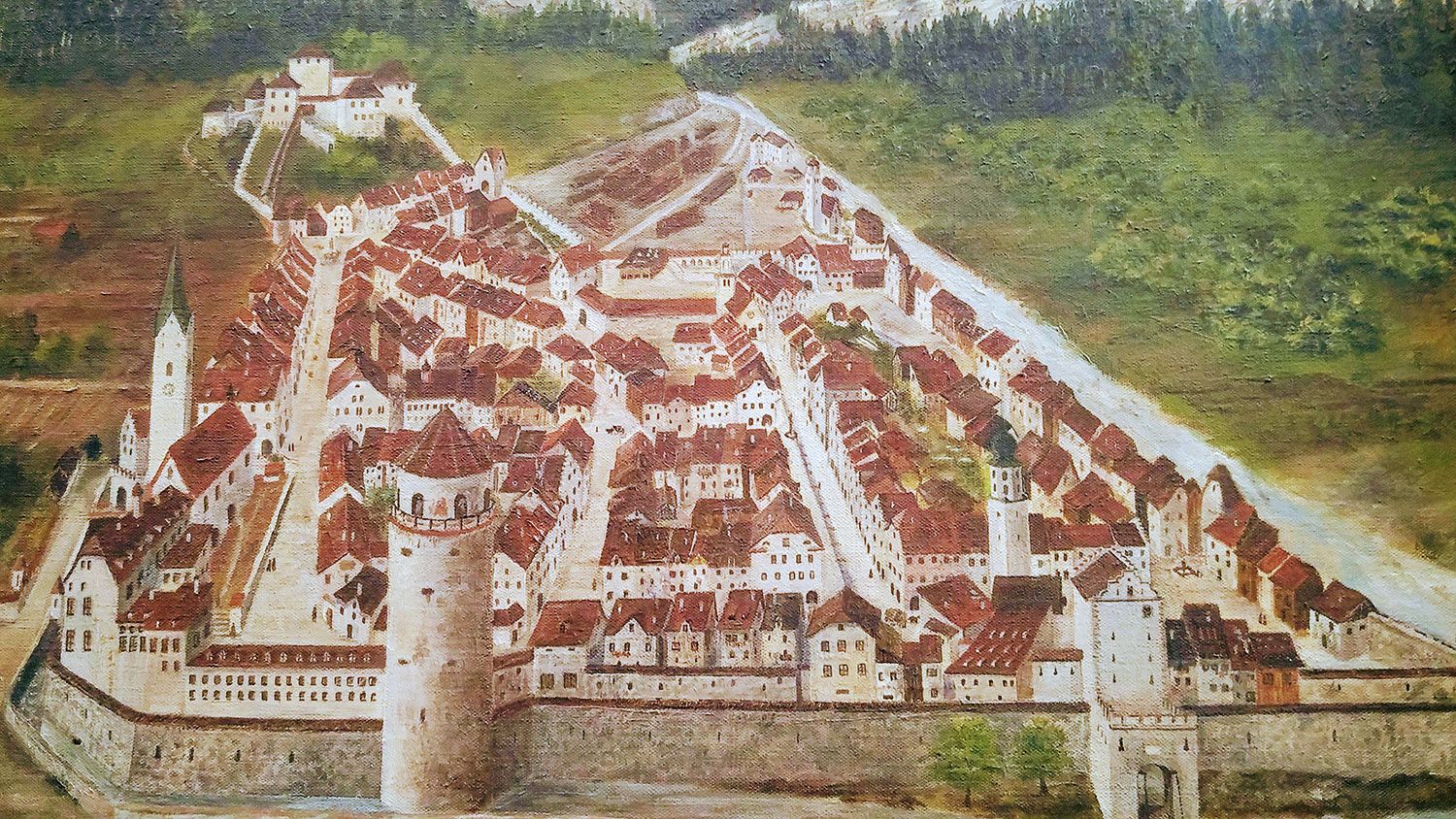 alte Karte von Feldkirch